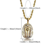 Gold Egyptian Pharaoh Pendant Necklace Statement