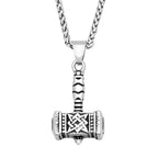 Viking Vintage Thor Hammer Pendant Stainless Steel Celtic Knot Necklace For Men Witch Knot Amulet Jewelry Gifts