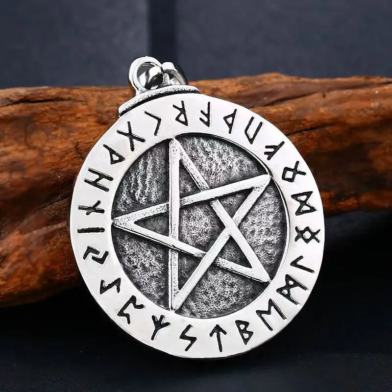 Vintage Stainless Steel Nordic Vikings Pendant For Men Slavic Amulet Pagan Solar Symbol Slavic Wheel Necklaces Fashion