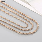 1 piece Gold Black silver Width 2mm/3mm/4mm Rope Chain Necklace/Bracelet For Men Women Man Fashion Chain Necklace