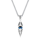 Vnox Stylish Blue Stone Necklaces for Men, Stainless Steel Cube Geometric Pendant Collar Jewelry, Birthday Party Gifts for Him