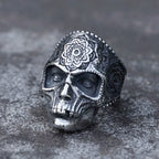2022 NEW Men's 316L stainless-steel rings decorative pattern skull ring for teens gothic punk Biker Jewelry Gifts free