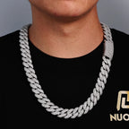 Gold Cuban Chain Necklace Iced Out 18MM 18K