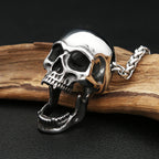 Gothic Skull Bottle Opener Pendant Necklace — Stainless