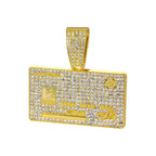 Men's Hip Hop Credit VISA Card Pendants With 13mm Miami Cuban Chain Iced Out Bling Bank Card Necklaces Fashion Jewelry for Woman