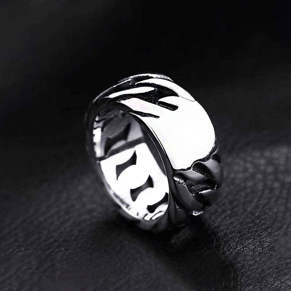 Simple Punk Link Chain Ring — Stainless Steel
