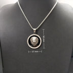 Iced Out Lion Head Round Pendant — Gold