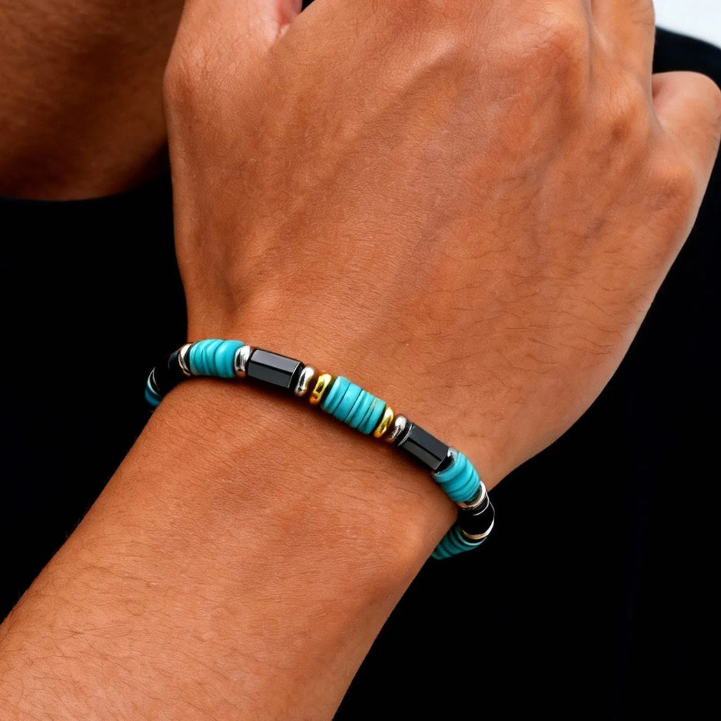 Blue Stone Beaded Bracelet