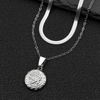 Stainless Steel Egyptian Eyes Hieroglyph Chain Necklace for Women Men Gold Color Eye of Ra Horus Symbol Pendant Necklace Jewelry