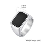 Natural Stone Signet Ring — Silver