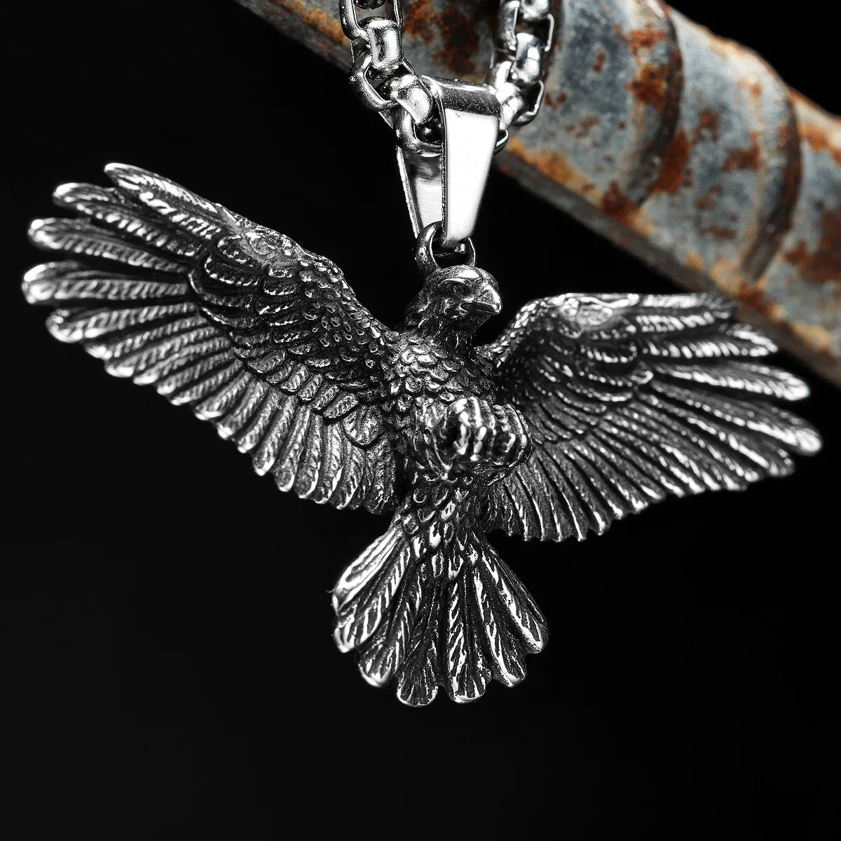 Eagle Wing Pendant Necklace — Stainless Steel