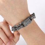 Massive 16mm Wide Link Man Bracelet for Men Vintage 316l Stainless Steel Men's Chain Bracelets Punk Jewelry Male