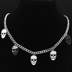 Skull Tassel Pendant Necklace — Stainless