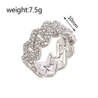 Iced Out Cuban Link Ring — Gold
