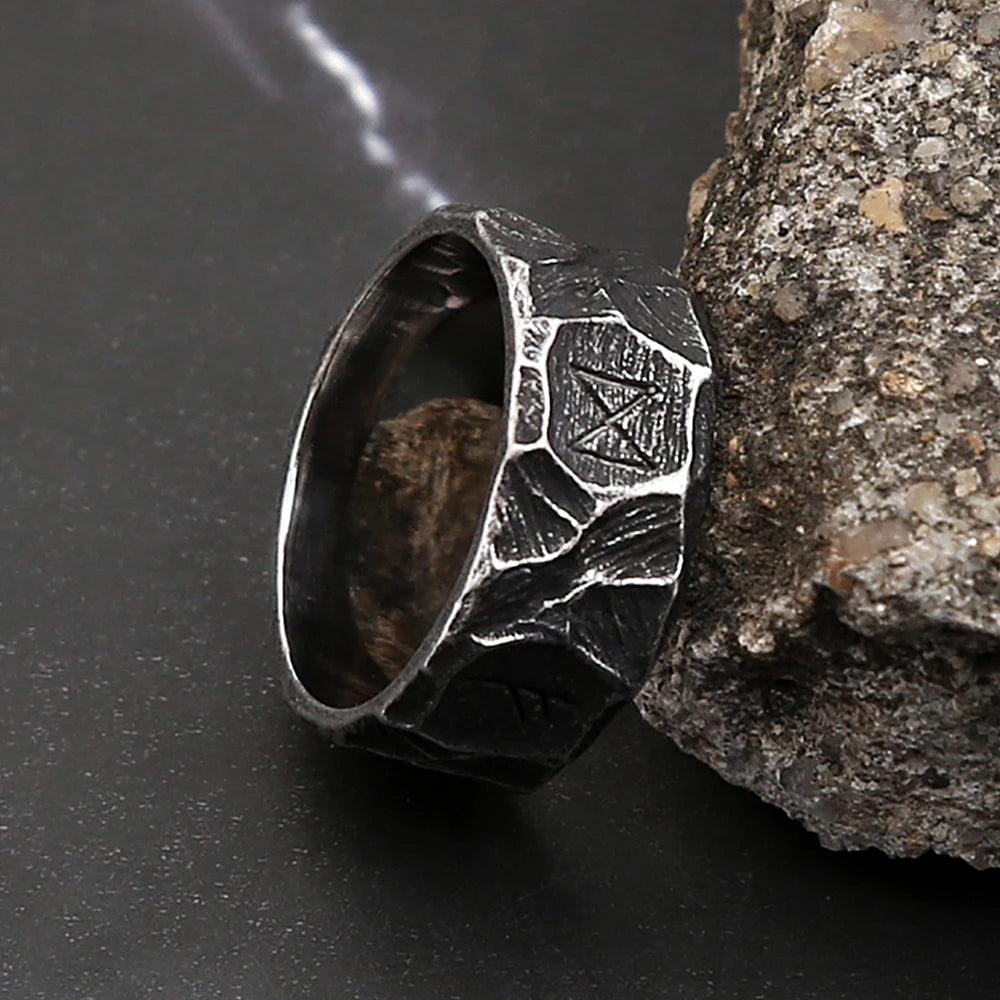 Nordic Viking Rune Ring — Stainless Steel
