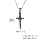 Stainless Steel Catholic Cross Necklace for Men,St. Benedict's Catholic Crucifix Pendant Necklace,Religion Gothic
