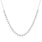 KNOBSPIN 2mm/3mm D Color Moissanite Tennis Necklace s925 Sterling Silver 18inch Chain, Wedding Necklaces for Women Fine