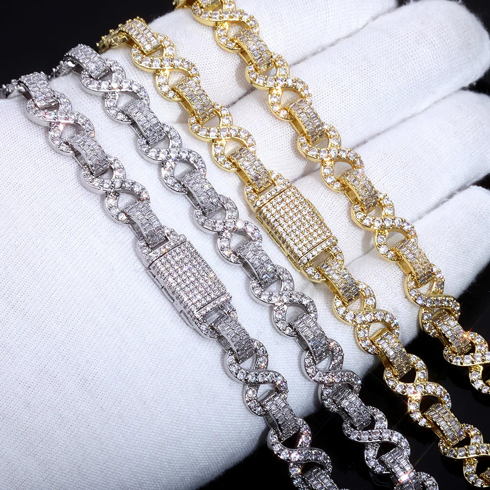 Iced Out Cuban Chain Necklace Stainless Steel 10MM