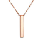 Vertical Blank Bar Pendant Necklace — Stainless Steel