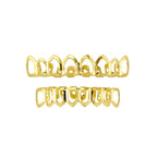 Glossy Hollow Teeth Grillz Top & Bottom Caps, 6 or 8 Teeth