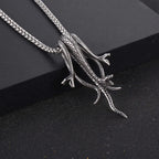Retro Long Snake Three Headed Snake Pendant Necklace Stainless Steel Punk Biker Snake Necklace For Men Women Jewelry Gift