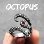 Octopus Ruby Ring — Stainless Steel