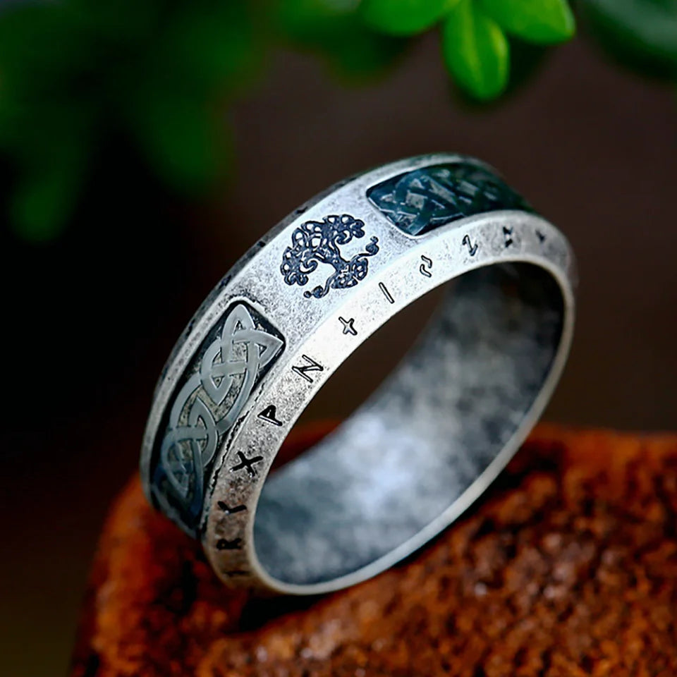 Viking Tree of Life Ring — Stainless Steel