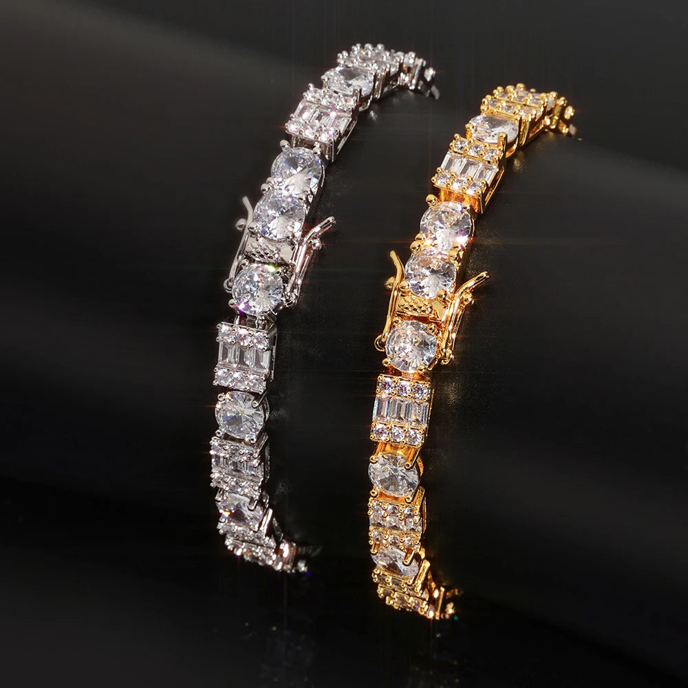 Tennis Bracelet Stainless Steel 6.5MM Mixed Cut