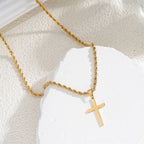Twisted Cross Pendant Necklace — Silver