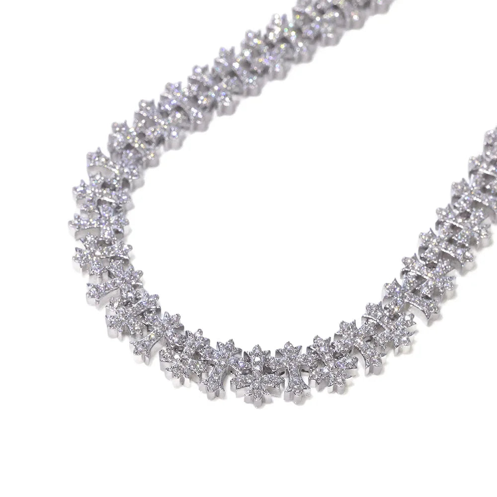 Iced Out Cross Bracelet Stainless Steel 8MM