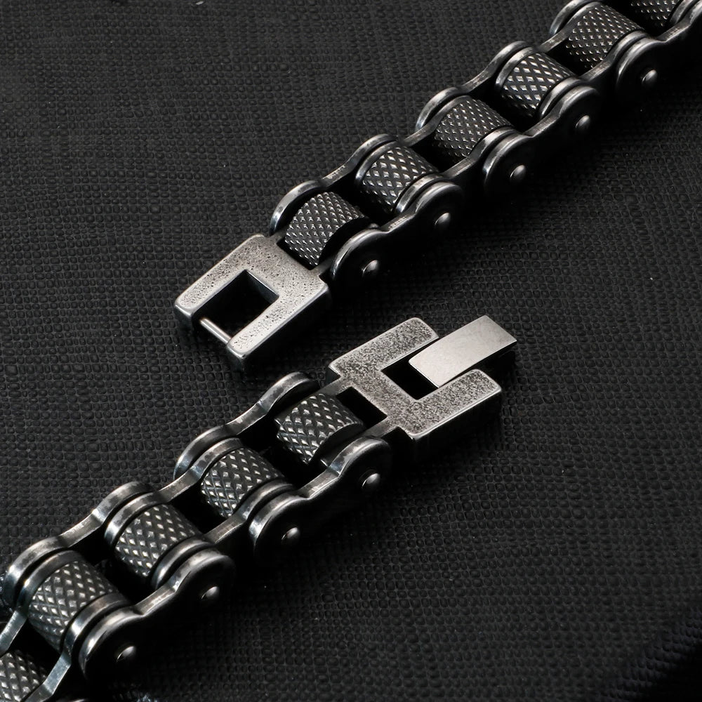 Punk Rock Bracelet for Man 11/13MM Men's Stainless Steel Motorcycle Chain Bracelets Biker Jewelry Hip Hop Charms for