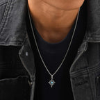 Viking Celtic Stone Pendant Necklace — Stainless Steel