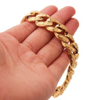 Gold Cuban Link Chain Bracelet 15mm — Gold
