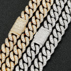 Cuban Chain Necklace Iced Out Gold 15MM