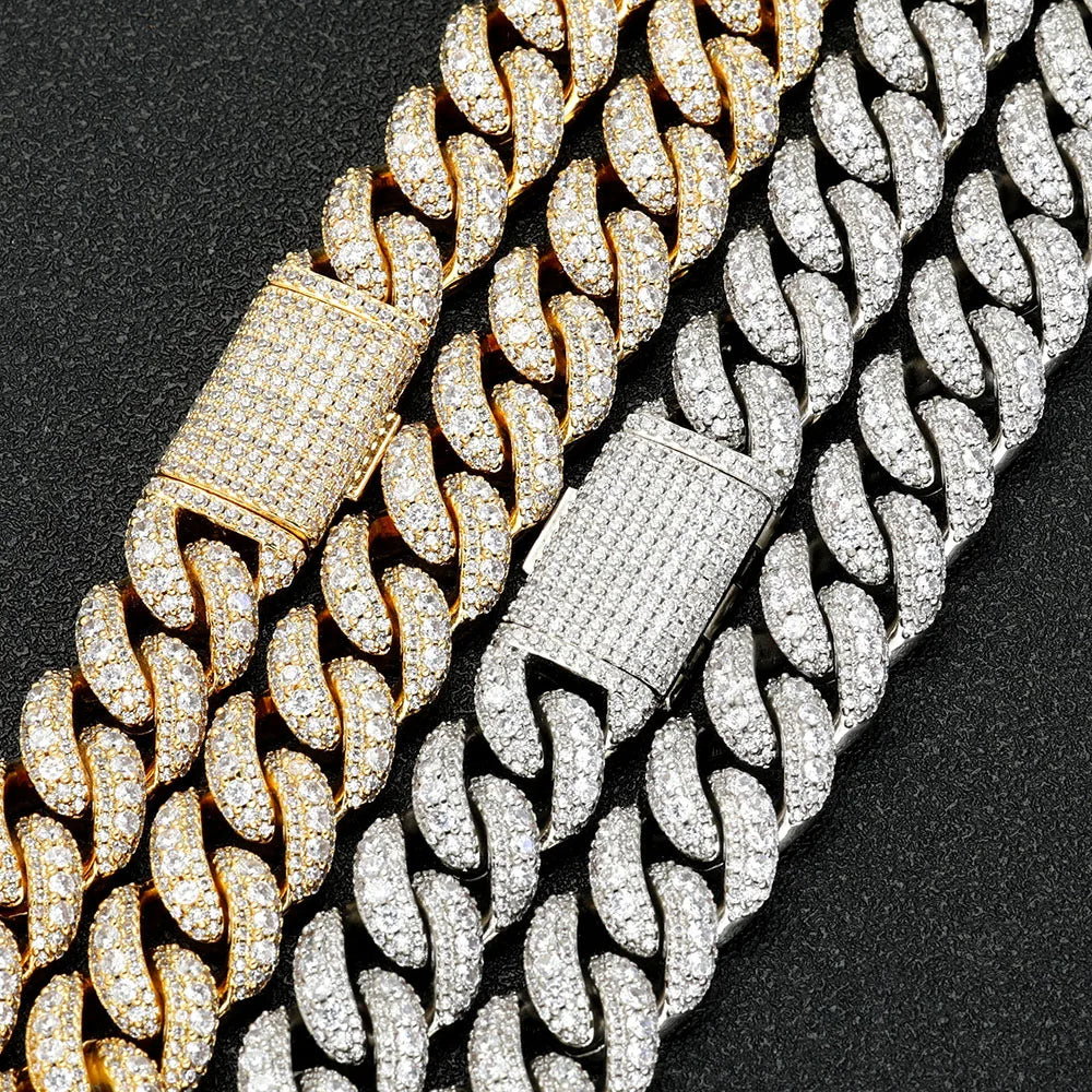 Cuban Chain Necklace Iced Out Gold 15MM
