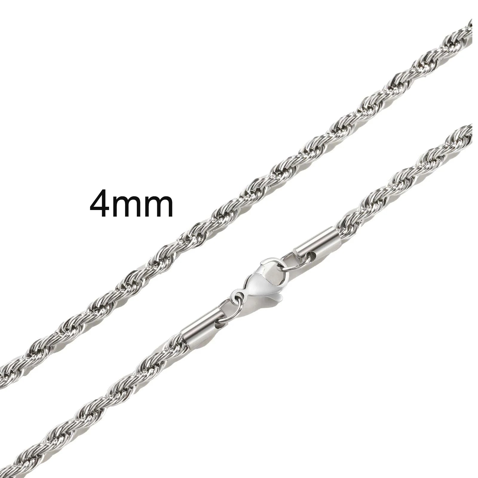 Twisted Rope Chain Necklace 5mm — Stainless