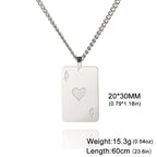 Cazador Poker Card Ace of Spades Necklaces for Men Women Stainless Steel Hip Hop Jewelry Gold Color Necklace 2026 Gift Wholesale