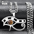 Horus Eye Steel Pendant Tiger Vintage Egyptian