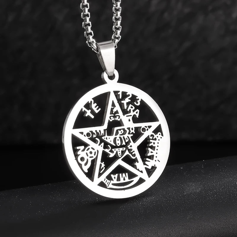 Stainless Steel Trinity Celtic Knot Nordic Rune Pendant Necklace Retro Ethnic Style Irish Knot Lucky Amulet Jewelry for