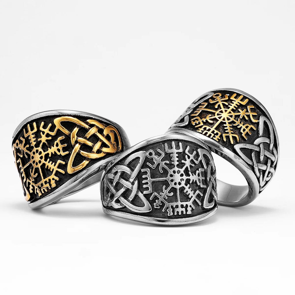 Compass Celtic Ring — Stainless Steel