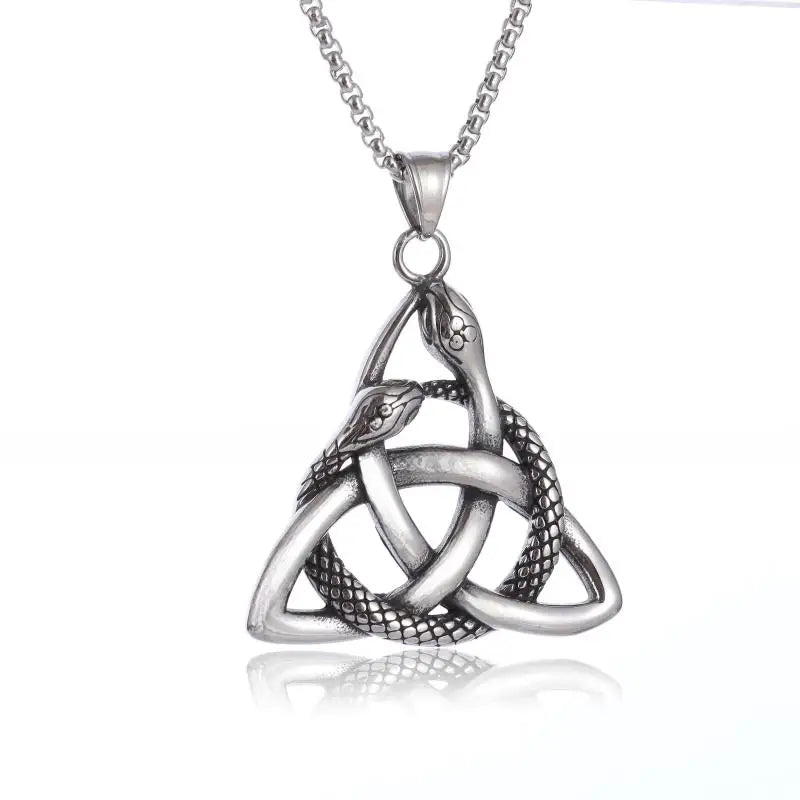 Vegvisir Nordic Rune Compass Pendant Necklace — Zinc Alloy