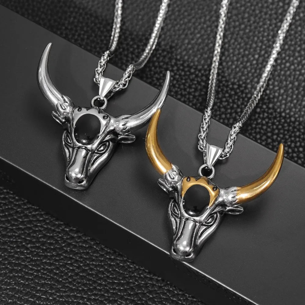 Vintage Domineering Bull Head Pendant Charming Men's Necklace Fashion Christmas Valentine's Day Gift Talisman Jewelry