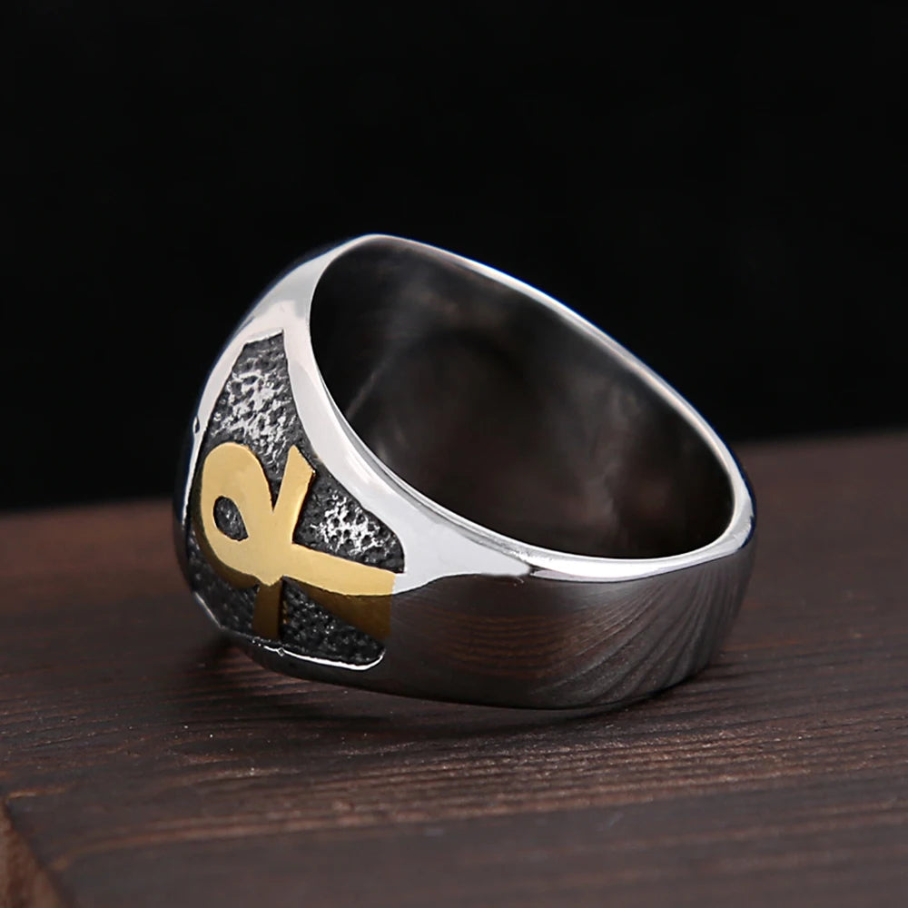 Egyptian Eye of Horus Ring — Stainless
