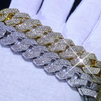 Rose Gold Cuban Bracelet Iced Out 15MM 4-Row
