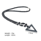 Black Hematite Necklace Men Women Metal Neck Jewelry Health Magnetic Therapy Triangle Black Hematite Necklace Jewelry