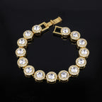 Round Rhinestone Tennis Bracelet & Necklace Set, 12mm Wide