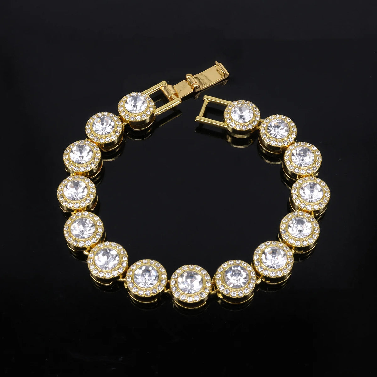Round Rhinestone Tennis Bracelet & Necklace Set, 12mm Wide