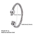 My Shape Viking Animal Cuff Bangles for Men Punk Wolf Lion Leopard Skeleton Stainless Steel Bracelet Nordic Vintage
