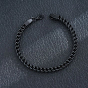 Gothic Punk Black Stainless Steel Chain Bracelet