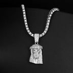 Iced Out Jesus Tennis Chain Necklace 4mm